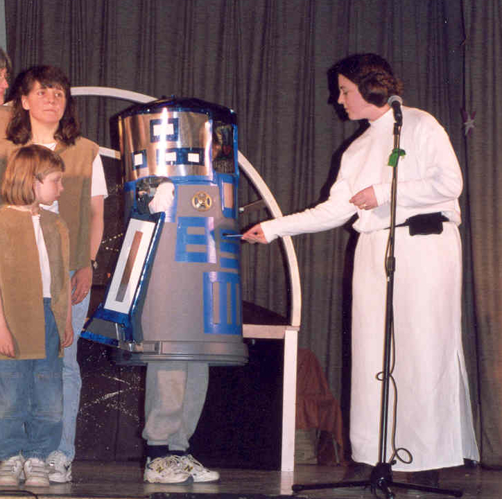 Princess Leia gives the Death-Star plans to R2-D2