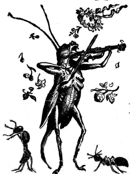 grasshopper playing fiddle